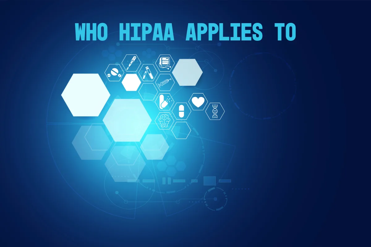 Who HIPAA applies to - healthcare technology network with medical icons