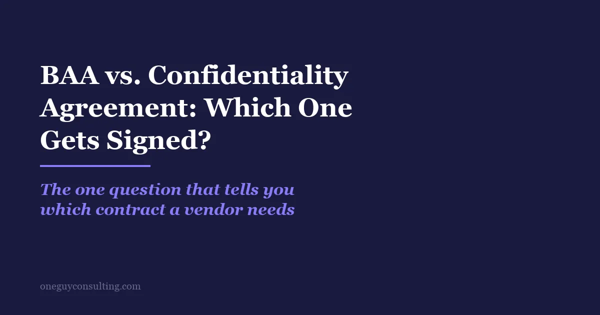 Business associate agreement and confidentiality agreement documents compared side by side
