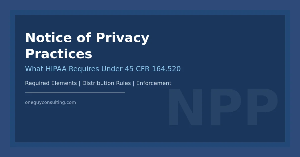 Notice of privacy practices document requirements under HIPAA