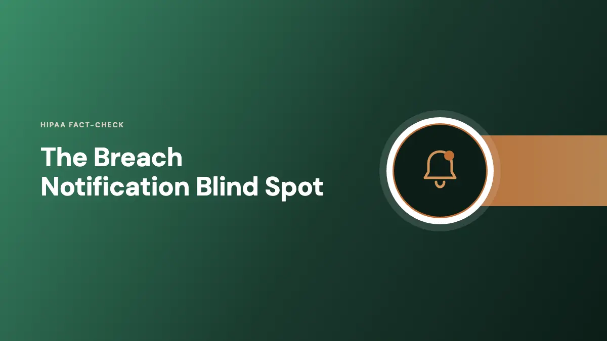 AccountableHQ HIPAA fact-check: the breach notification blind spot Fact-check graphic: breach notification deadlines missing from AccountableHQ articles